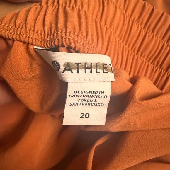 NEW Athleta Arrival Midi UPF Comfy Stretch Skirt Size 2X/20 Orange Pockets Eco - Picture 6 of 7